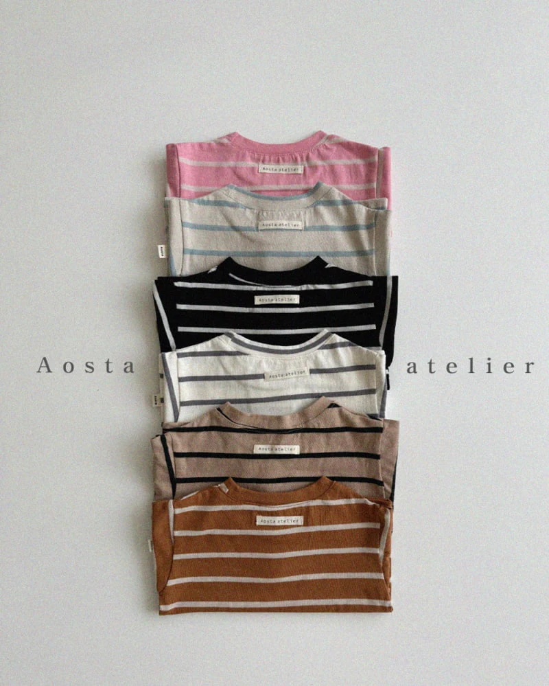 Aosta - Korean Children Fashion - #fashionkids - Signature Stripe Tee - 3