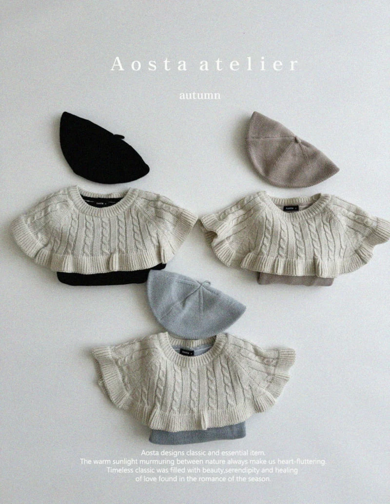 Aosta - Korean Children Fashion - #kidsstore - Knit Cape Tee - 3