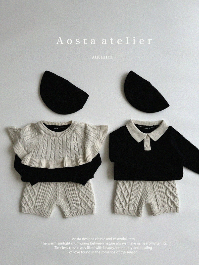 Aosta - Korean Children Fashion - #kidsstore - Knit Collar Tee - 5