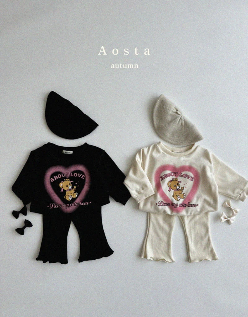 Aosta - Korean Children Fashion - #kidsstore - Heart Bear Sweatshirts - 3