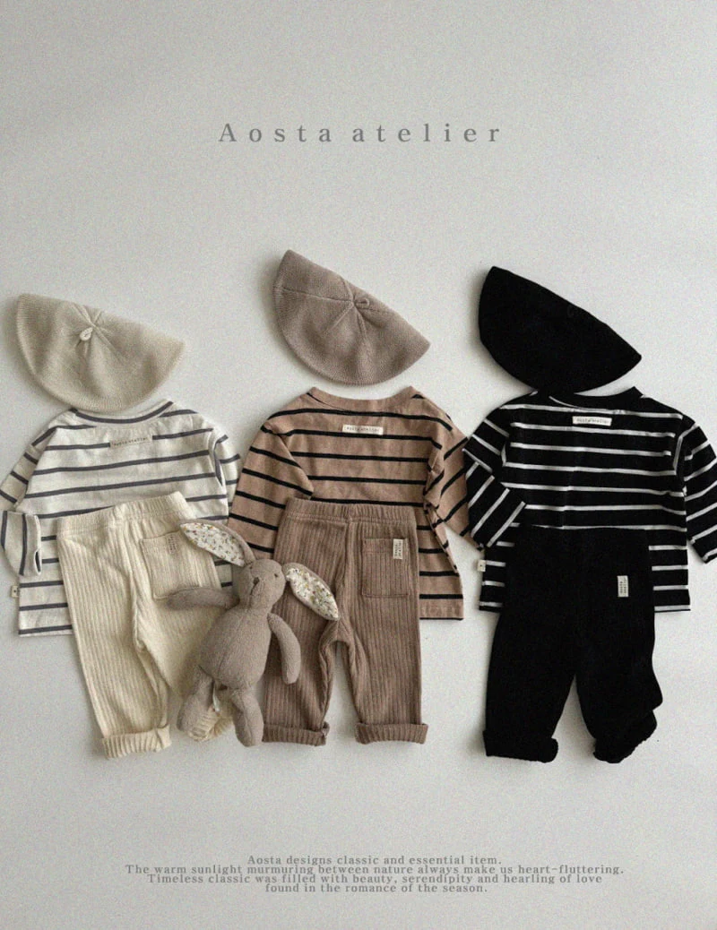 Aosta - Korean Children Fashion - #kidsstore - Signature Stripe Tee - 5