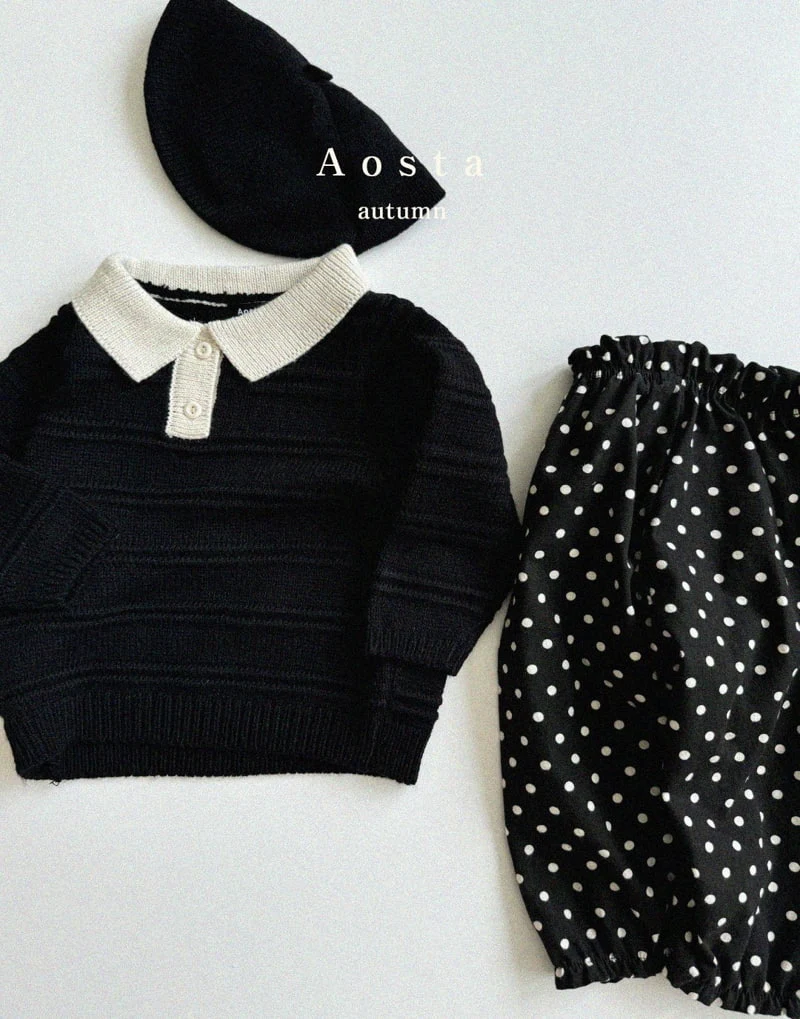 Aosta - Korean Children Fashion - #kidzfashiontrend - Knit Collar Tee - 6