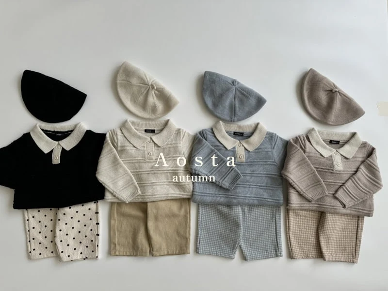 Aosta - Korean Children Fashion - #littlefashionista - Knit Collar Tee - 8