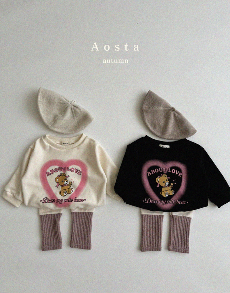 Aosta - Korean Children Fashion - #littlefashionista - Heart Bear Sweatshirts - 6