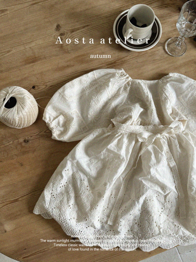 Aosta - Korean Children Fashion - #littlefashionista - Lace Apron - 6