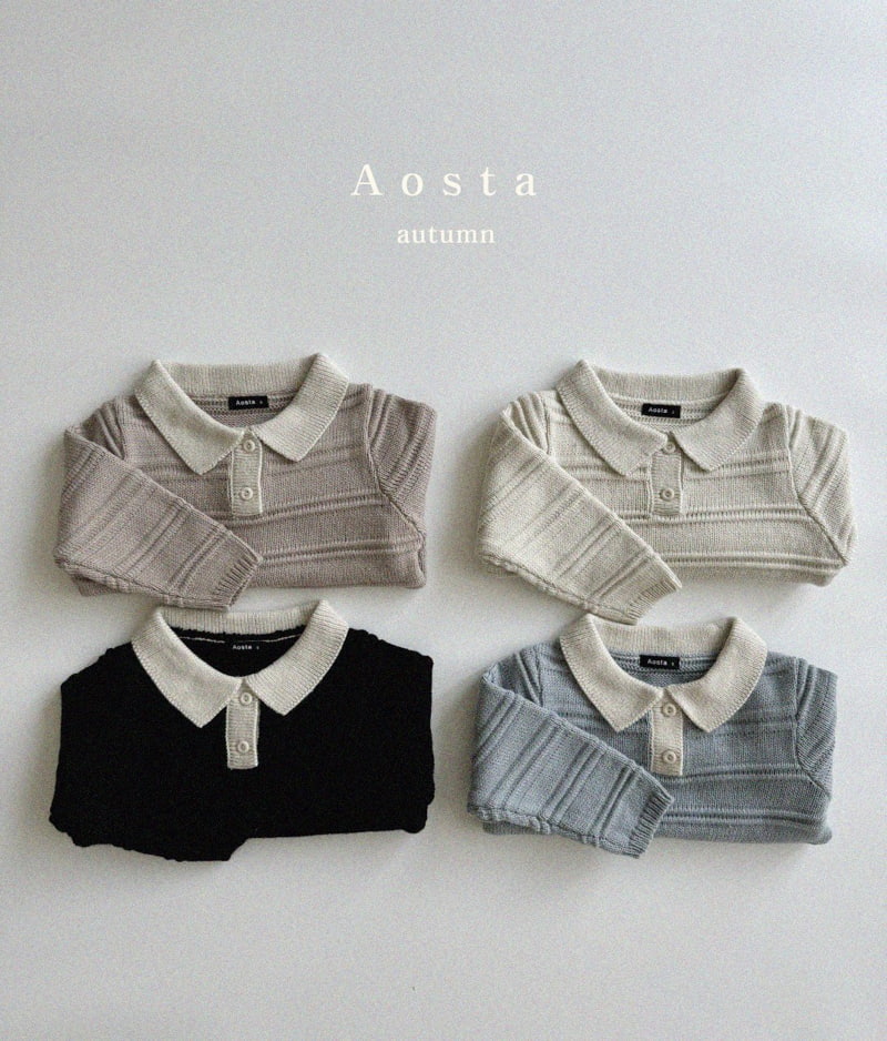 Aosta - Korean Children Fashion - #magicofchildhood - Knit Collar Tee - 9