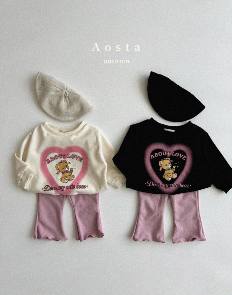 Aosta - Korean Children Fashion - #magicofchildhood - Heart Bear Sweatshirts - 7