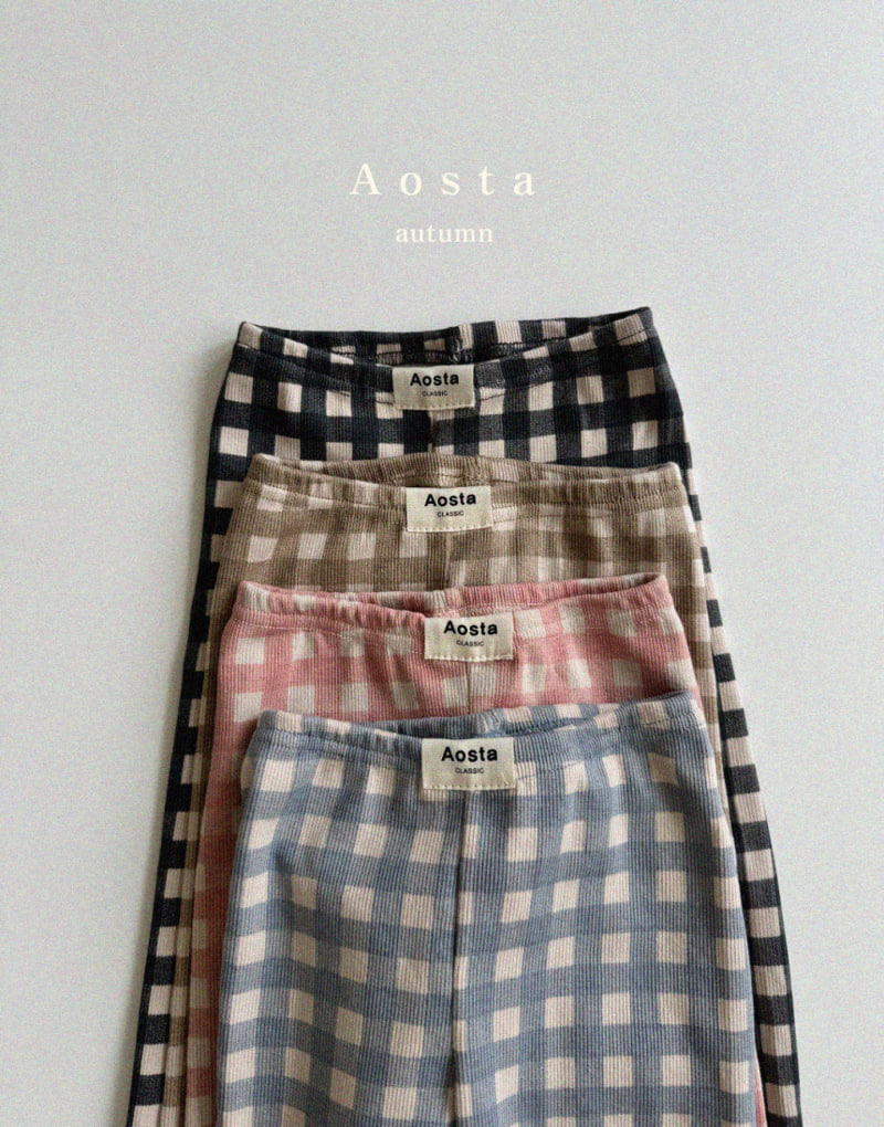 Aosta - Korean Children Fashion - #minifashionista - Check Leggings - 9