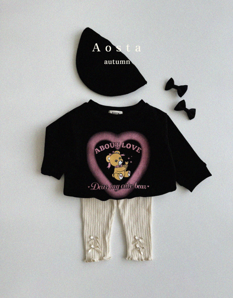 Aosta - Korean Children Fashion - #minifashionista - Heart Bear Sweatshirts - 8