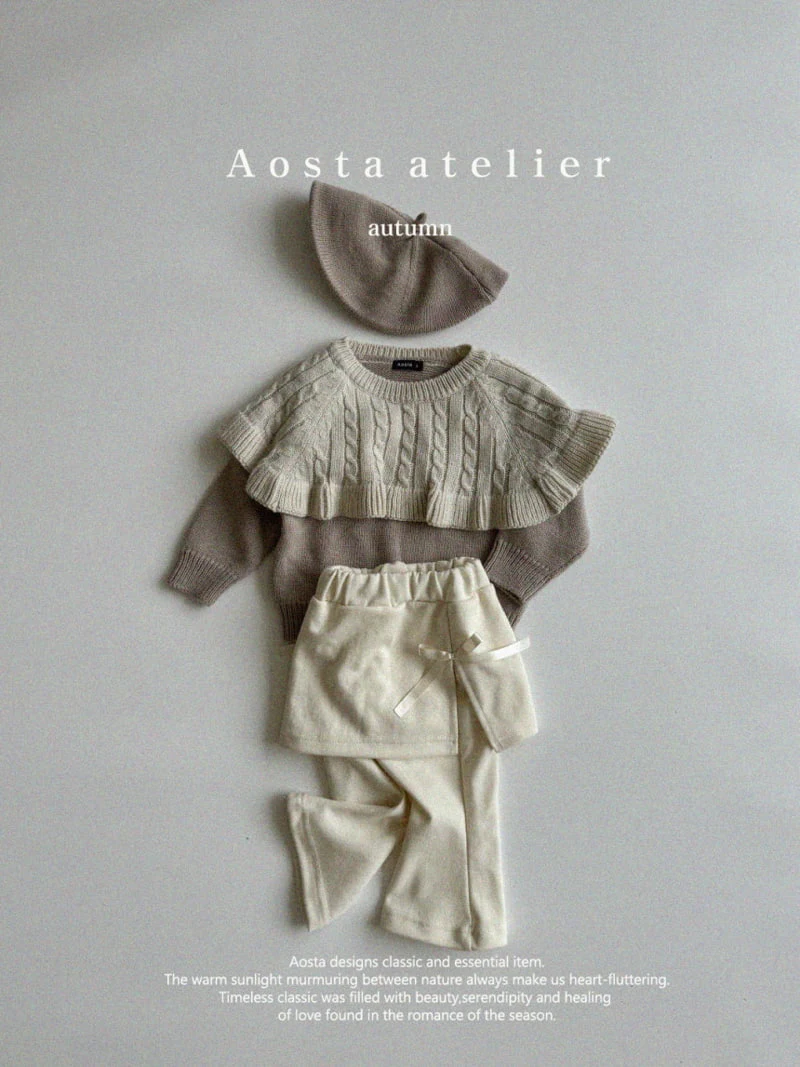 Aosta - Korean Children Fashion - #prettylittlegirls - Knit Cape Tee - 9