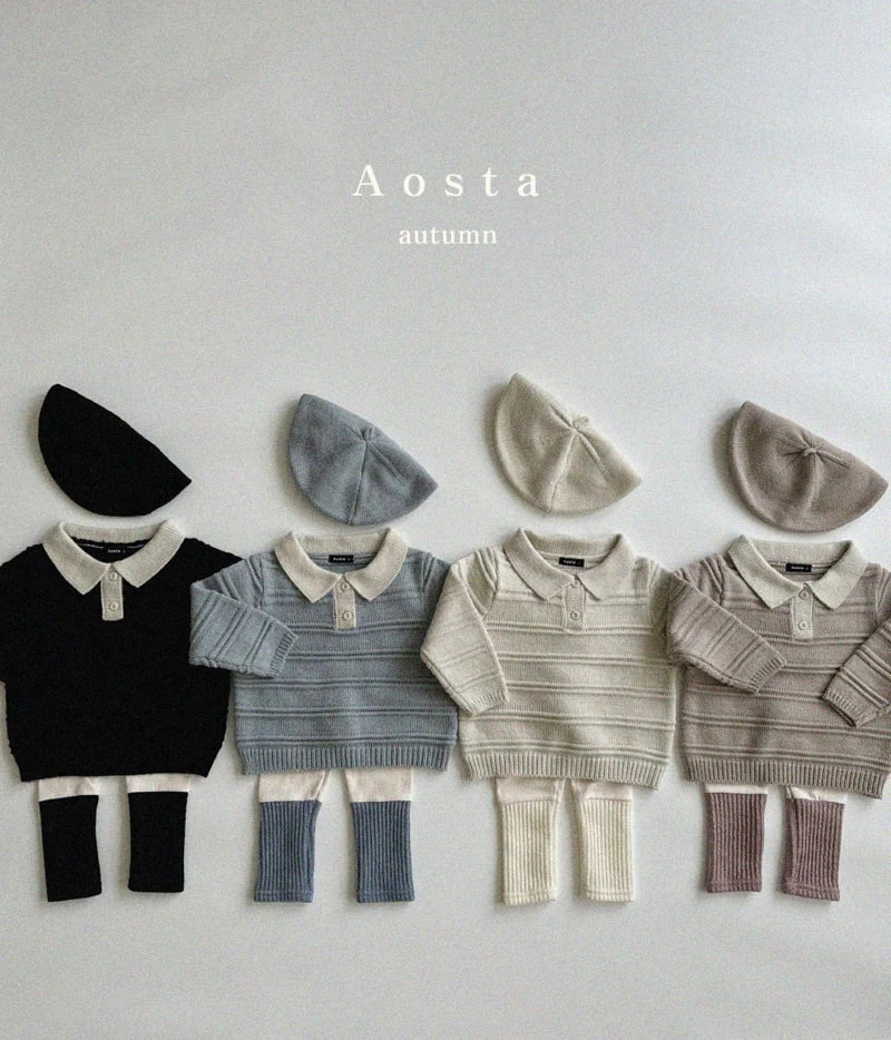 Aosta - Korean Children Fashion - #prettylittlegirls - Knit Collar Tee - 11