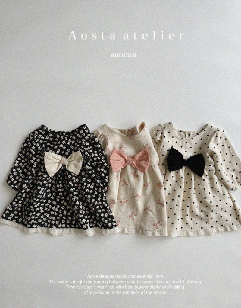 Aosta - Korean Children Fashion - #prettylittlegirls - Ribbon One-piece