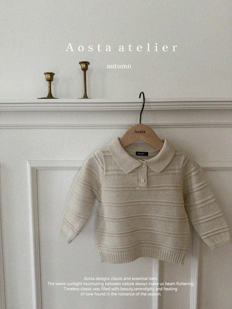 Aosta - Korean Children Fashion - #todddlerfashion - Knit Collar Tee - 12