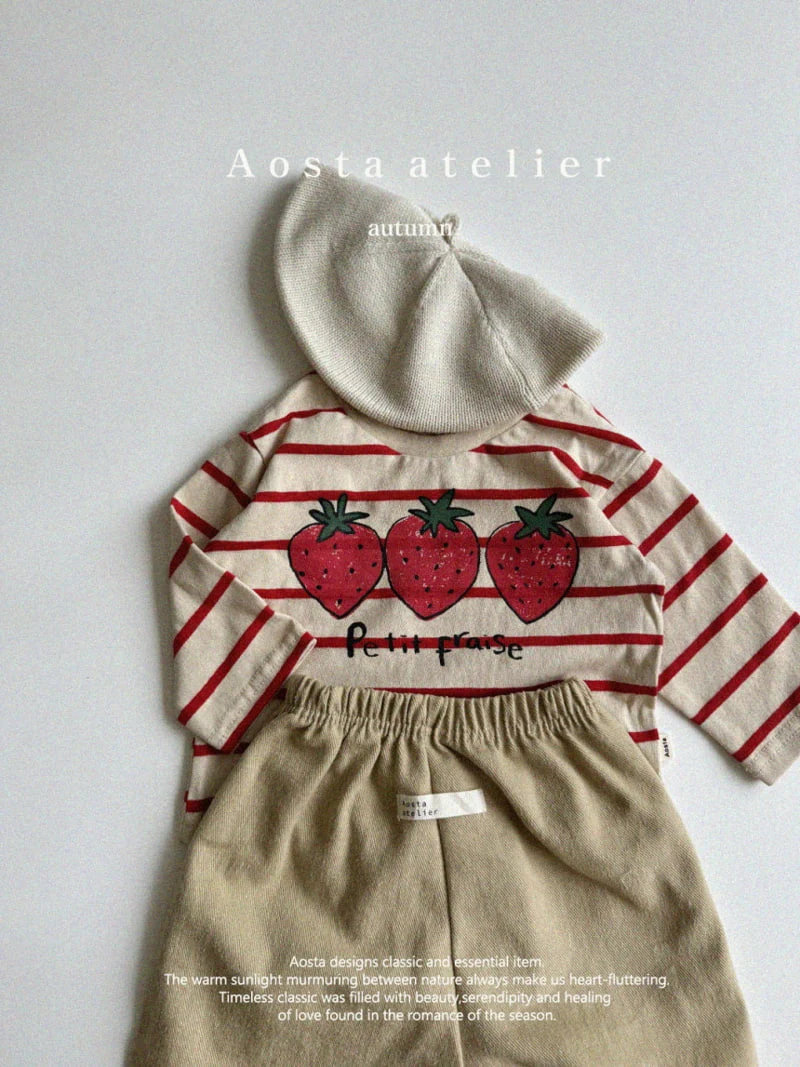 Aosta - Korean Children Fashion - #toddlerclothing - Strawberry Tee - 10