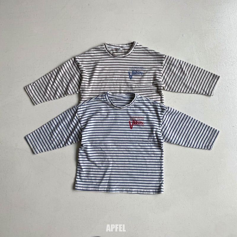 Apfel - Korean Children Fashion - #littlefashionista - Varsity Stripe Tee