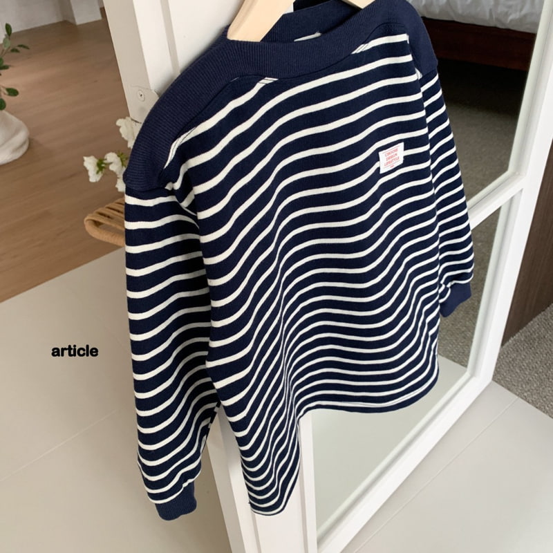 Article - Korean Children Fashion - #childofig - Stripe Boatneck Tee - 2