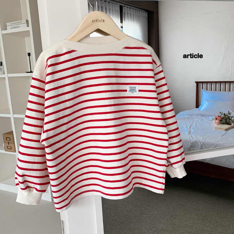 Article - Korean Children Fashion - #childrensboutique - Stripe Boatneck Tee - 3