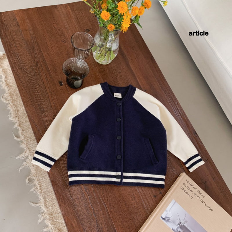 Article - Korean Children Fashion - #kidzfashiontrend - Mud Varsity Cardigan - 3