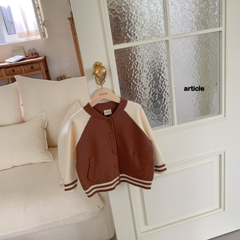 Article - Korean Children Fashion - #littlefashionista - Mud Varsity Cardigan - 5