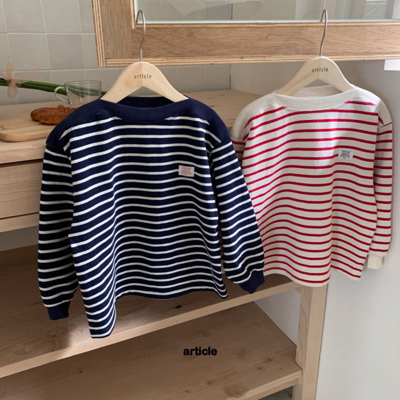 Article - Korean Children Fashion - #stylishchildhood - Stripe Boatneck Tee