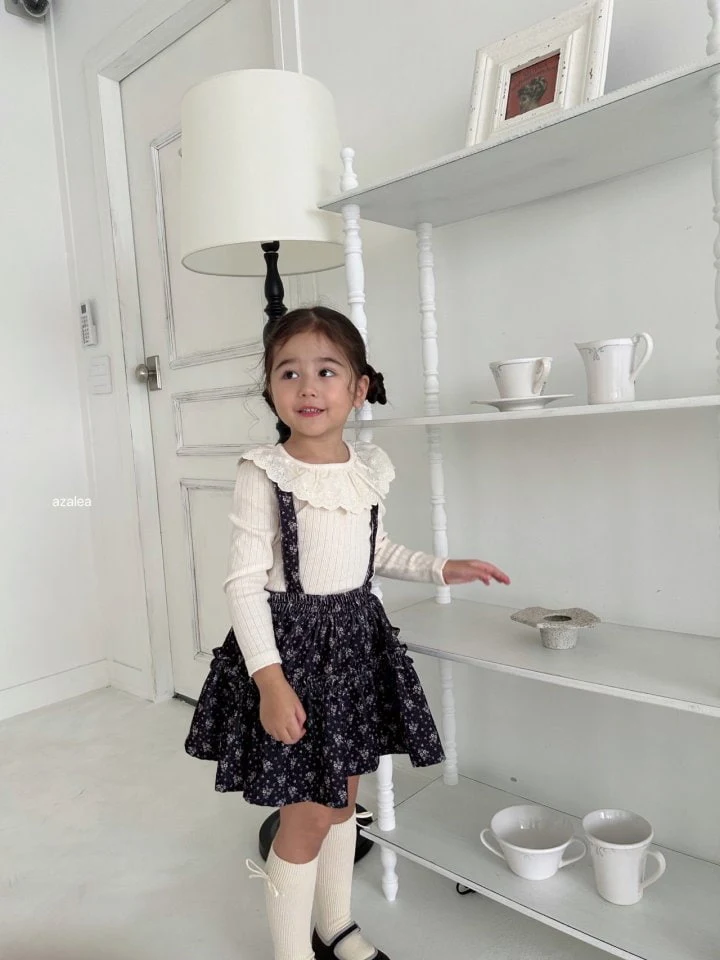 Azalea - Korean Children Fashion - #Kfashion4kids - Olive Suspender Skirt - 3