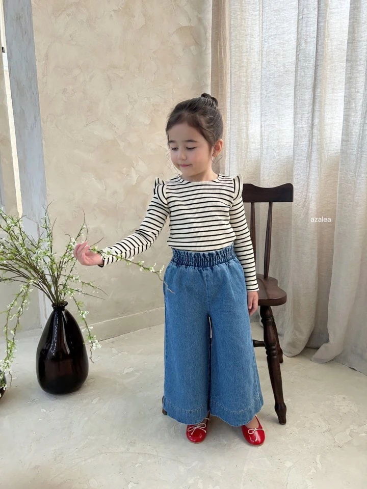 Azalea - Korean Children Fashion - #childofig - Denim Wide Pants - 6