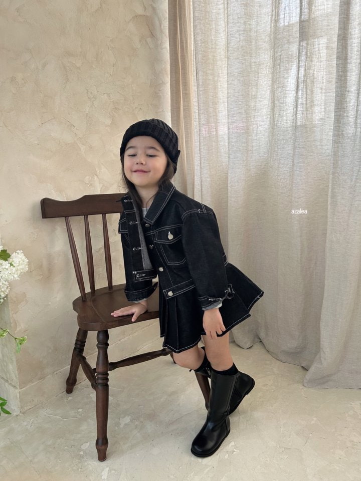 Azalea - Korean Children Fashion - #childofig - Stitch Denim Jacket