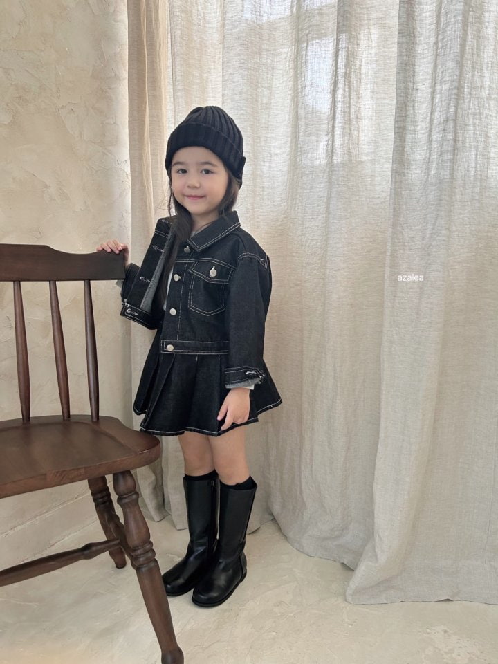 Azalea - Korean Children Fashion - #childofig - Stitch Denim Skirt - 10