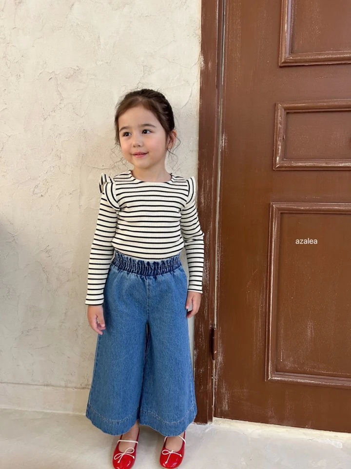 Azalea - Korean Children Fashion - #childrensboutique - Denim Wide Pants - 7