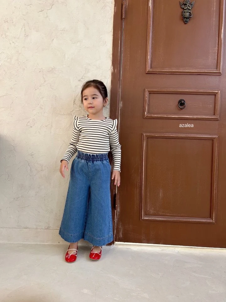 Azalea - Korean Children Fashion - #discoveringself - Denim Wide Pants - 9