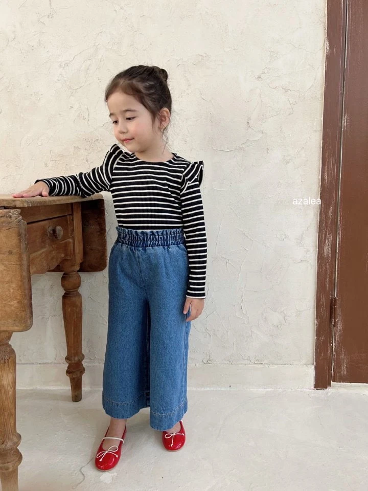 Azalea - Korean Children Fashion - #fashionkids - Denim Wide Pants - 10