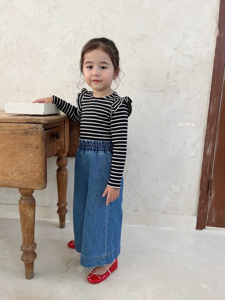 Azalea - Korean Children Fashion - #kidsshorts - Sticky Stripe Tee - 12