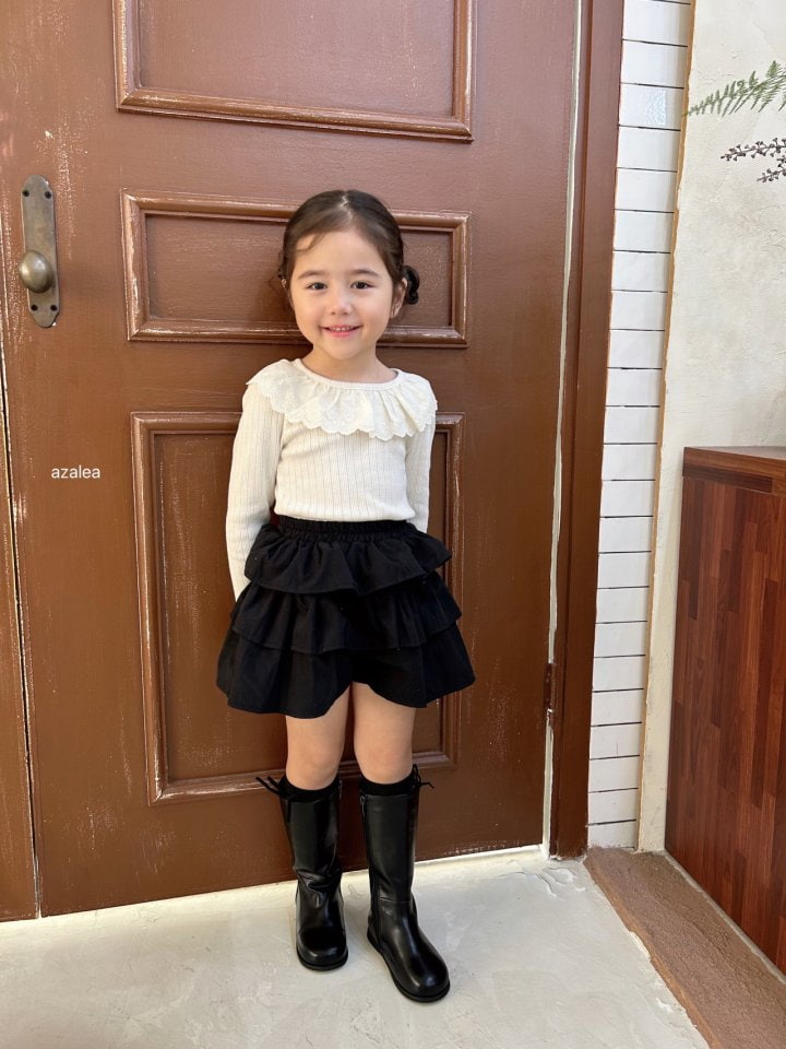 Azalea - Korean Children Fashion - #kidsshorts - Love Eyelet Tee - 8