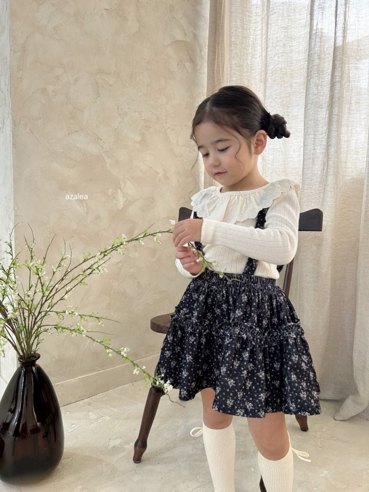 Azalea - Korean Children Fashion - #kidsstore - Olive Suspender Skirt