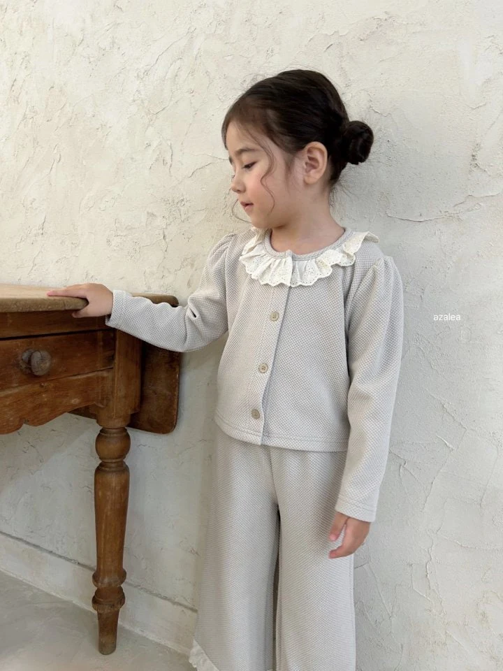 Azalea - Korean Children Fashion - #littlefashionista - Embo Cardigan Set-up - 5