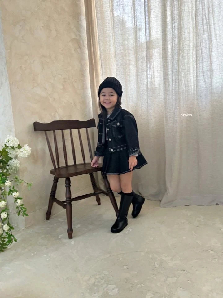 Azalea - Korean Children Fashion - #littlefashionista - Stitch Denim Skirt - 4