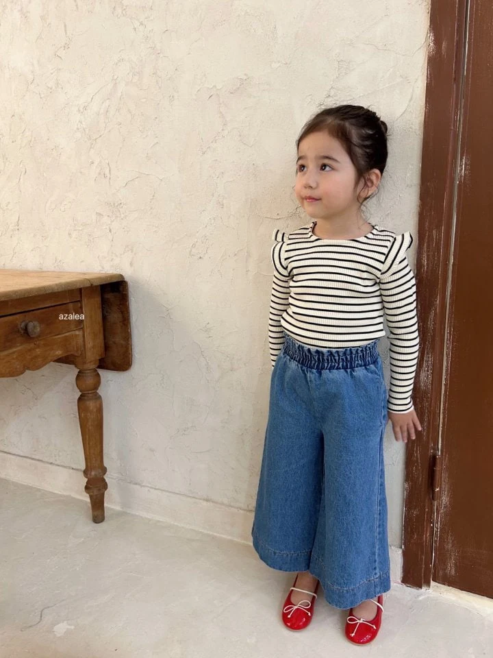 Azalea - Korean Children Fashion - #minifashionista - Denim Wide Pants - 3