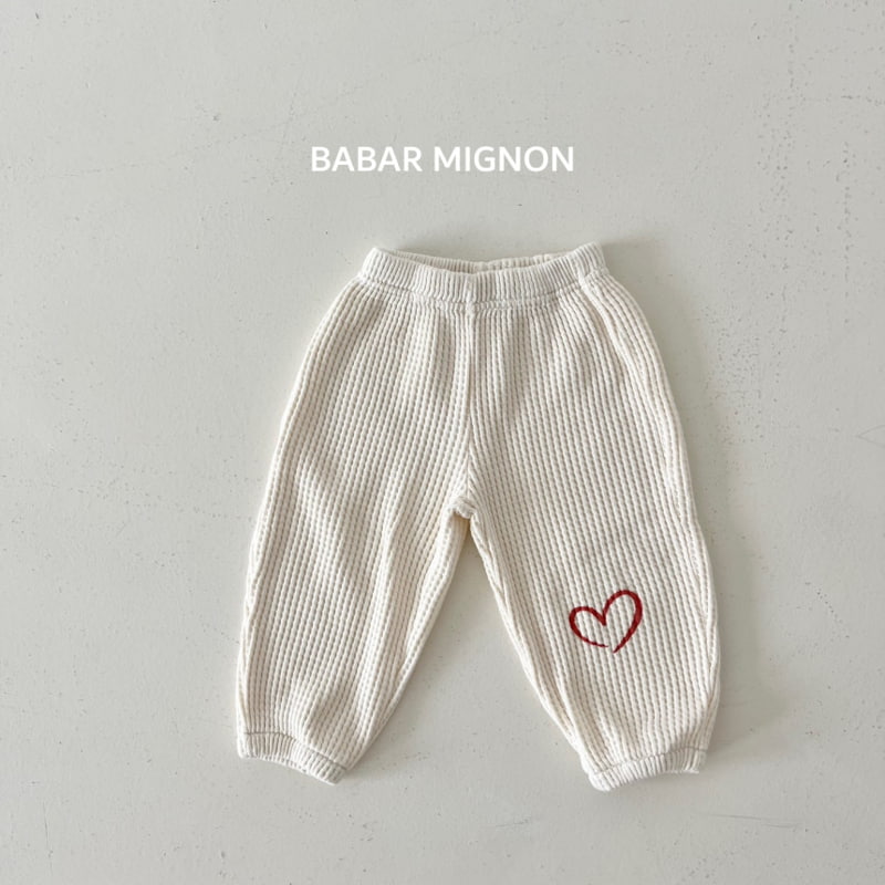 Babar Mignon - Korean Children Fashion - #Kfashion4kids - Heart Waffle Jogger Pants - 9