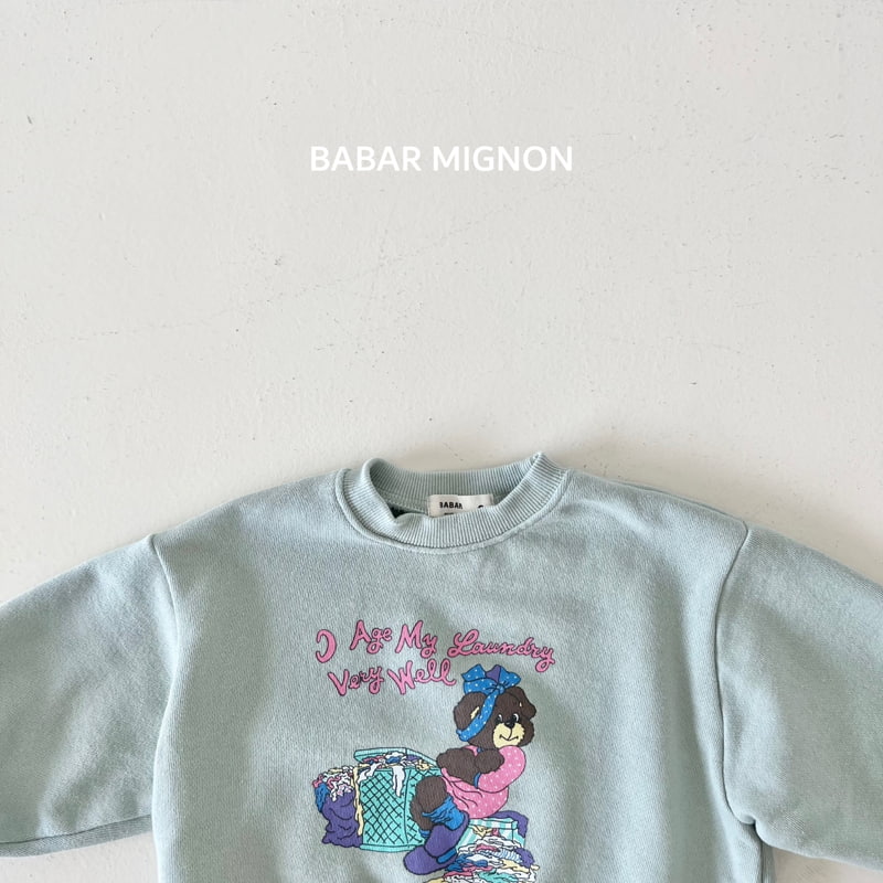 Babar Mignon - Korean Children Fashion - #childofig - Laundary Bear Sweatshirts - 7