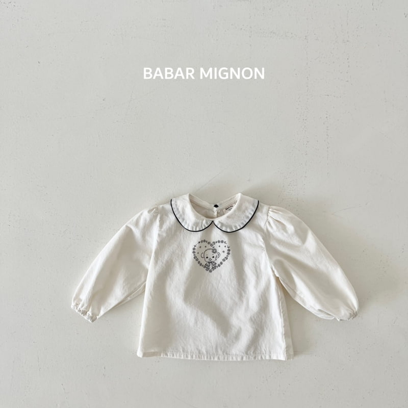 Babar Mignon - Korean Children Fashion - #childofig - Heart Bear Blouse - 5