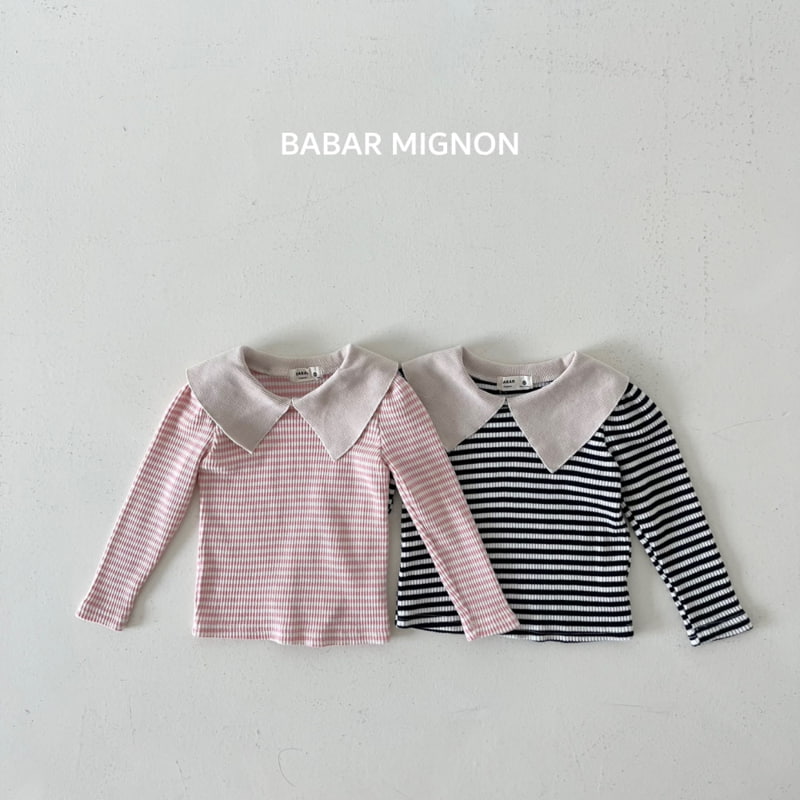 Babar Mignon - Korean Children Fashion - #childofig - Stripe Collar Tee