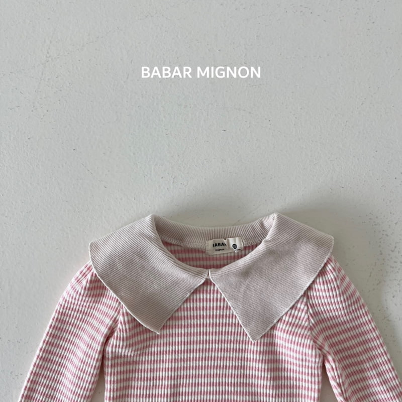 Babar Mignon - Korean Children Fashion - #childofig - Stripe Collar Tee - 2