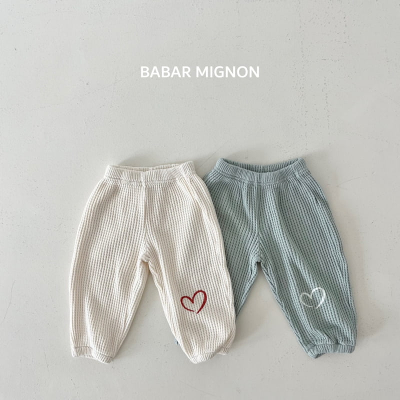 Babar Mignon - Korean Children Fashion - #childofig - Heart Waffle Jogger Pants