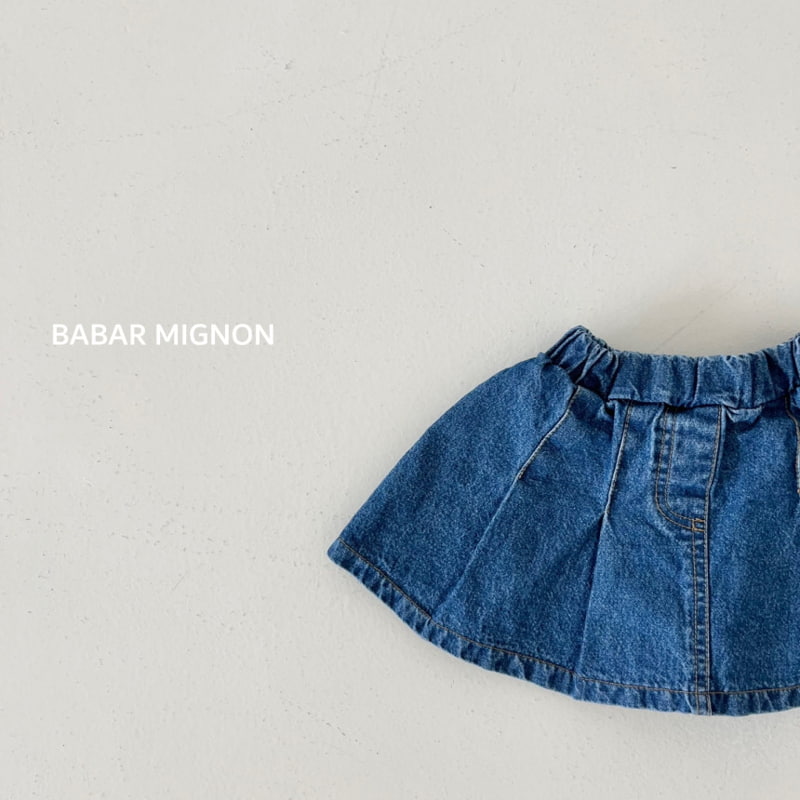 Babar Mignon - Korean Children Fashion - #childofig - Pleat Denim Skirt - 4