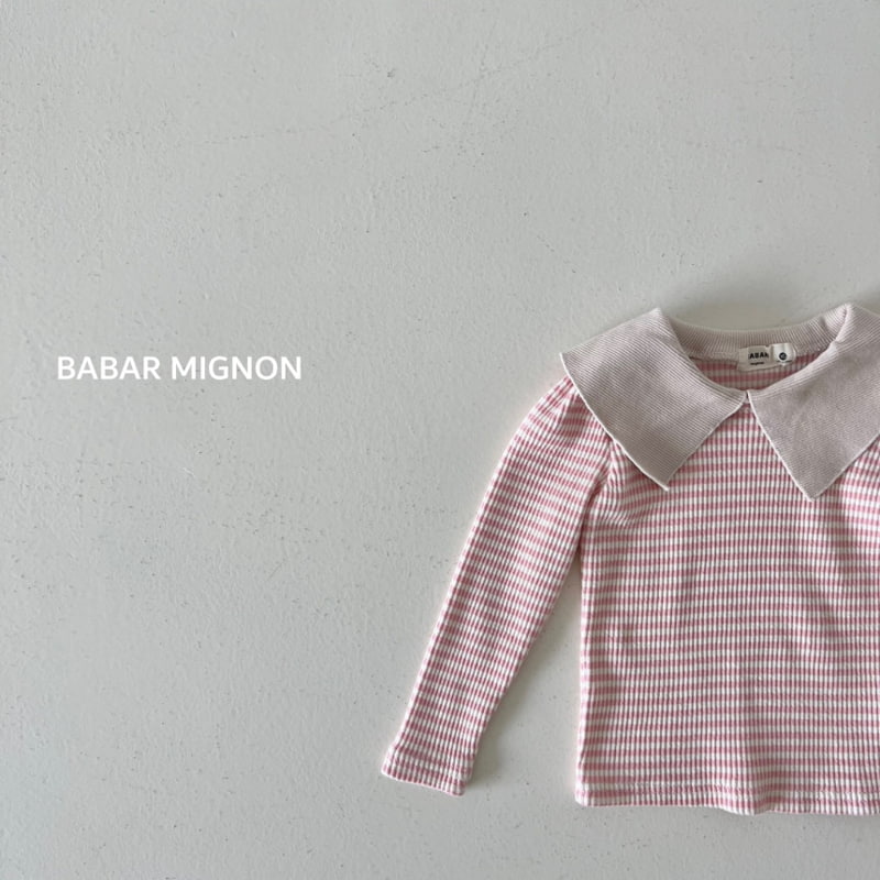 Babar Mignon - Korean Children Fashion - #childrensboutique - Stripe Collar Tee - 3