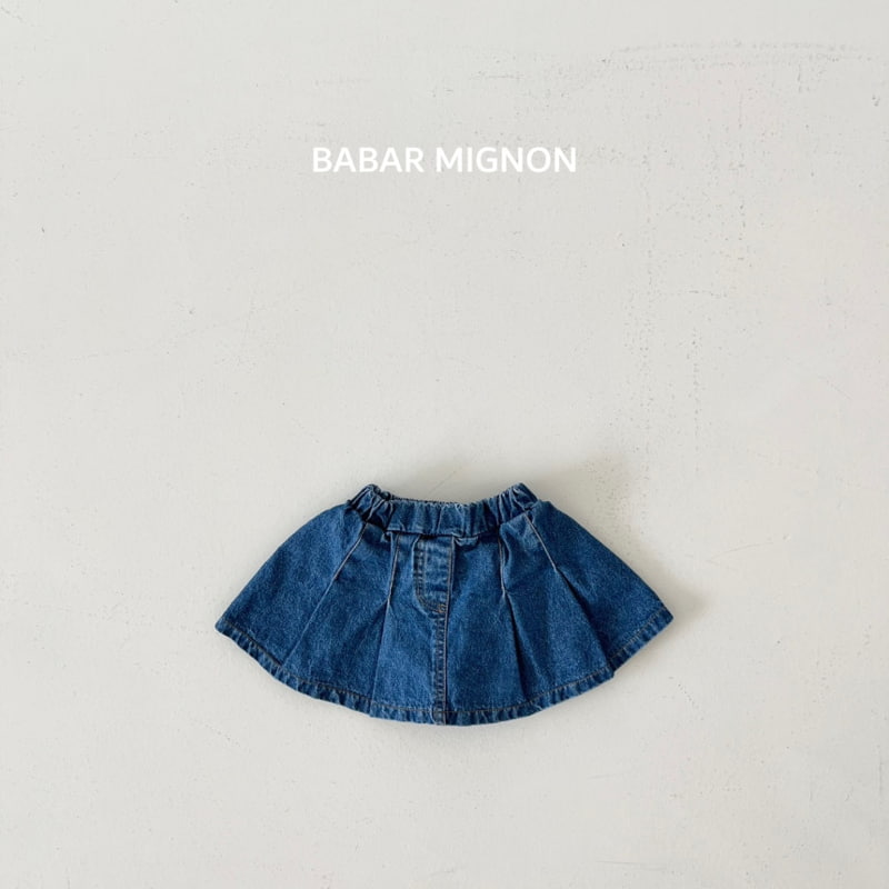 Babar Mignon - Korean Children Fashion - #designkidswear - Pleat Denim Skirt - 5