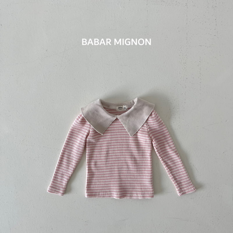 Babar Mignon - Korean Children Fashion - #childrensboutique - Stripe Collar Tee - 4