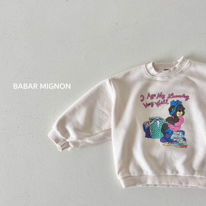 Babar Mignon - Korean Children Fashion - #discoveringself - Laundary Bear Sweatshirts - 11