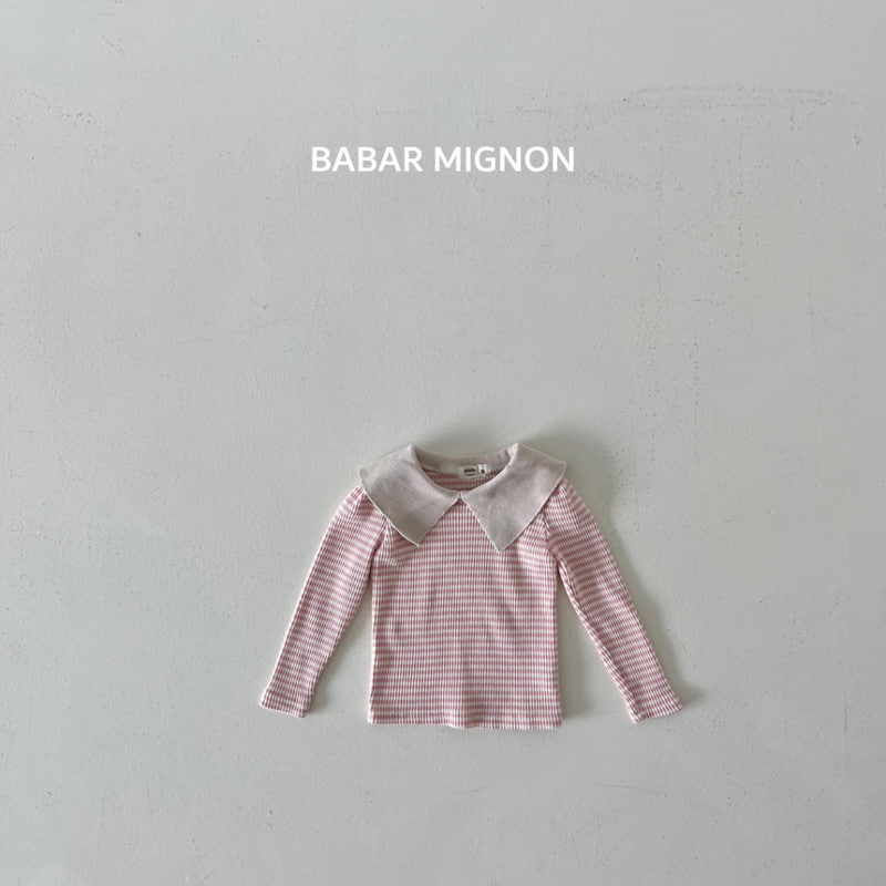 Babar Mignon - Korean Children Fashion - #discoveringself - Stripe Collar Tee - 5