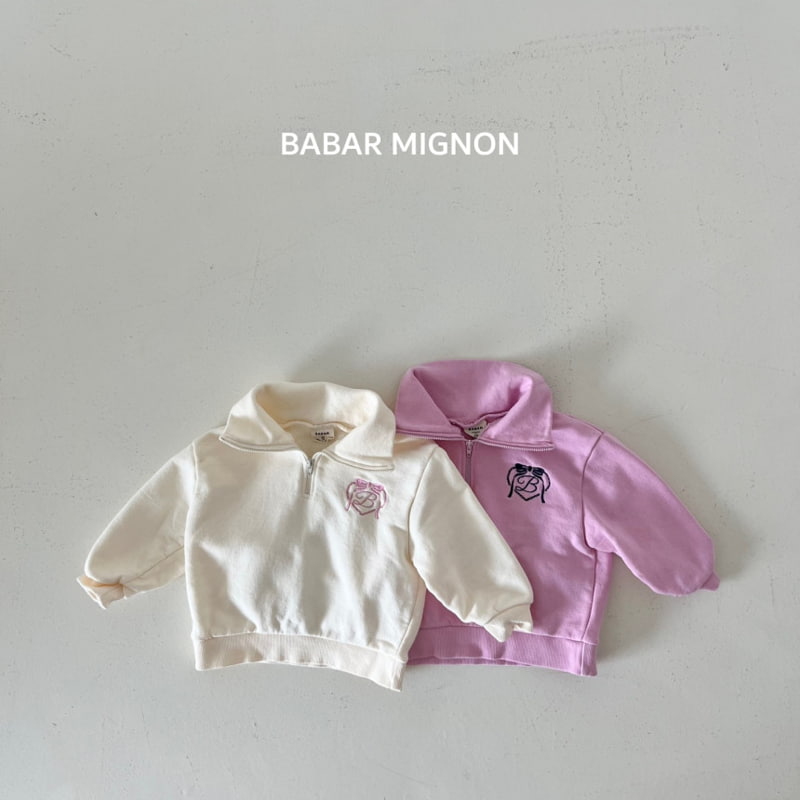 Babar Mignon - Korean Children Fashion - #discoveringself - Logo Heart Zip-up